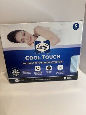 Sealy Cool Touch King Fitted Waterproof Mattress Protector Brand NEW
